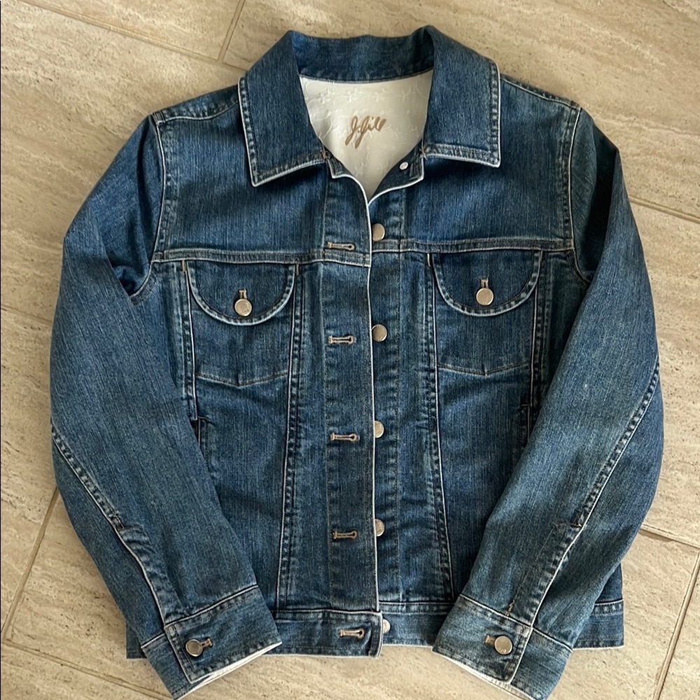 J. Jill Blue Denim Jean Jacket Classic Style